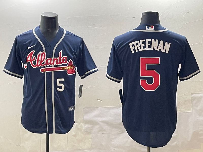 Men Atlanta Braves #5 Freeman Blue Game 2025 Nike MLB Jersey style 3->atlanta braves->MLB Jersey